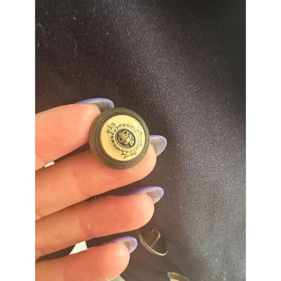 ANTHROPOLOGIE Navy Blue Gold Button Blazer Jacket Size 4 - Picture 6 of 10